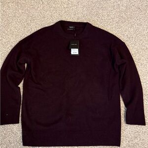 Massimo Dutti Rich Maroon Crewneck Sweater